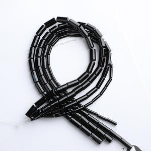 <span class=keywords><strong>Perline</strong></span> Tubolari <span class=keywords><strong>Sottili</strong></span> in Agata Nera Naturale All'Ingrosso, Distanziatori Lunghi e Dritti per Accessori di Gioielleria Fai-da-Te Semi-Lavorati - Product Image 3