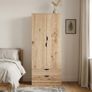Mueble de Dormitorio Moderno, <span class=keywords><strong>Armario</strong></span> de Madera con 2 Puertas, Organizador de Ropa, Guardarropa - Product Image 4