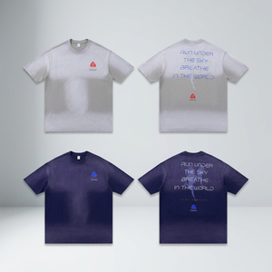 T-shirt de course 2026 Nouvelle Collection Été Marque Tendance Urbaine Imprimé Lettres Dégradées Vintage Manches Courtes - Product Image 1