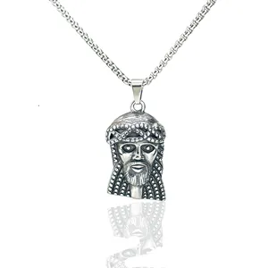 Fashion Religion Jesus Stainless Steel Men Women Necklaces Pendants Chain Punk Vintage Amulet Jewelry Creativity