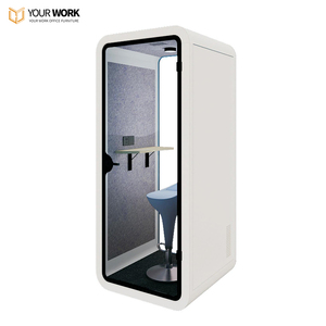 Cabina Telefonica di Lusso Moderna per Esterni in Lega di Alluminio Insonorizzata Studio Modulare per Registrazione Vocale Ufficio con Spazio di Archiviazione in Vendita - Product Image 6