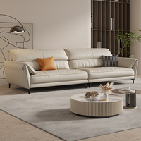 Italienische moderne minimalist ische Rindsleder Echt leder Soft Sofa Set Einfacher Luxus für kleine Wohnung für Wohnzimmer