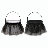 Nouveau design lumière LED Halloween Trick or Treat seau mignon Tulle jupe décorations enfants cadeau porte-bonbons sacs panier