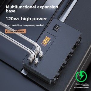 Divisor de Encendedor de Cigarrillos para Auto con Cuatro Salidas (Encendedor de Cigarrillos USB-A) Carga Rápida 12V/24V Voltaje Universal con Pantalla para Camiones - Product Image 2