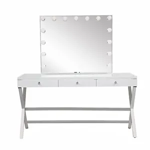 Mesa espelhada para quarto de uso doméstico, mesa de maquiagem com 3 gavetas para quarto