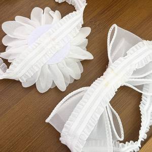 Polyvalent pour <span class=keywords><strong>Amazon</strong></span> Bandeau à fleurs en mousseline de soie pour bébé enfants Ornement d'accessoires pour cheveux en dentelle - Product Image 2