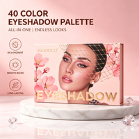 Palette de fards à paupières IGOODCO 40 couleurs, emballage fleur de cerisier, fini mat, scintillant, haute pigmentation, longue tenue, maquillage des yeux