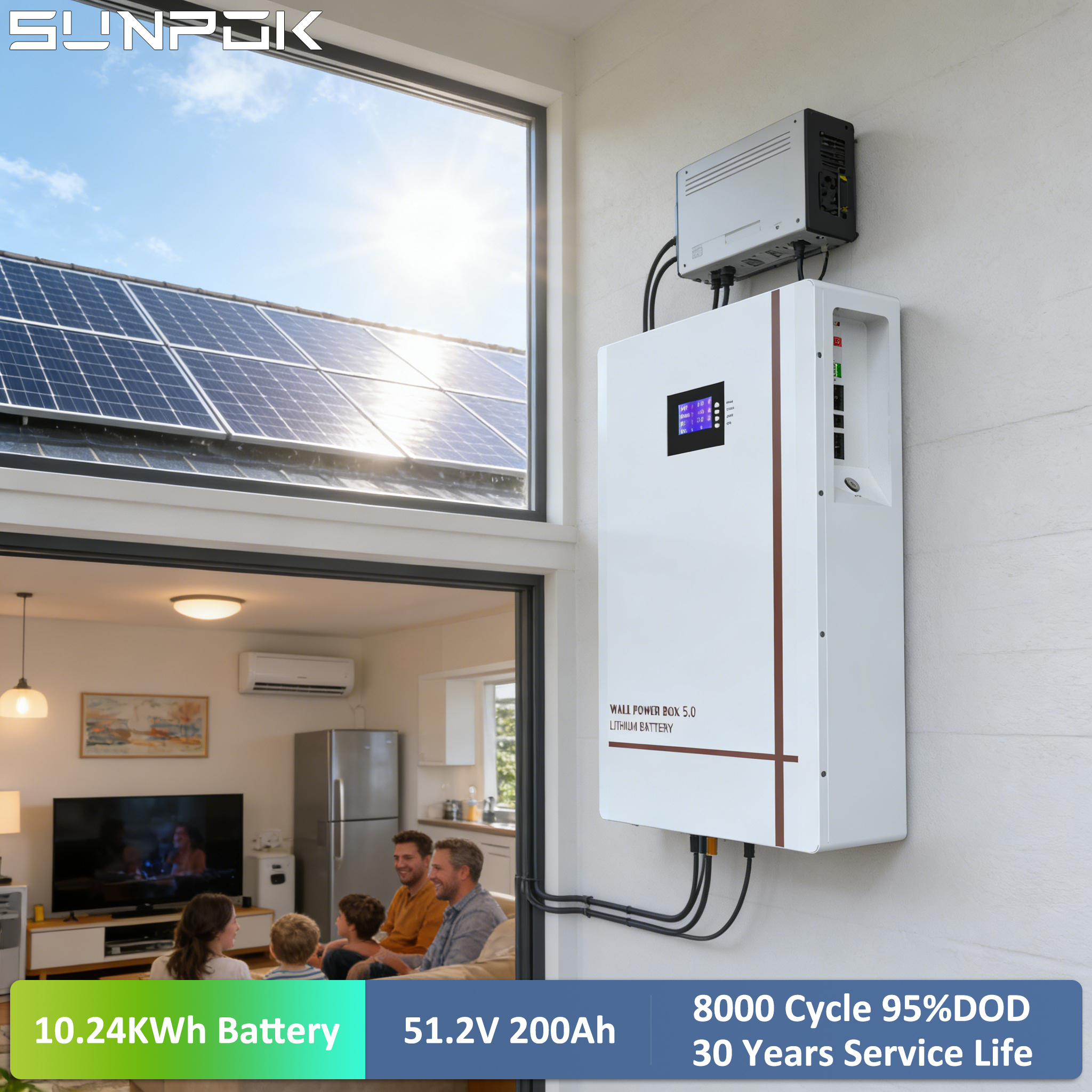 SUNPOK <strong>2026</strong> New Arrival <strong>10Kwh</strong> 48 V 200Ah Lifepo4 Battery Lithium 48V 200Ah Battery Energy Storage Battery for <strong>Solar</strong> <strong>System</strong>