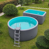 Piscine gonflable rectangulaire ronde avec sièges, piscine familiale en PVC pour la détente en plein air dans le jardin, plusieurs tailles