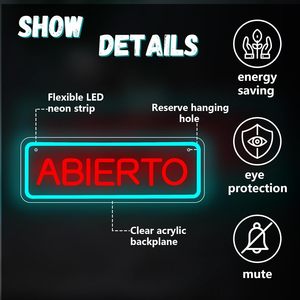 Spanish Open LED Neon USB Powered Restaurant Shop <b>Window</b> Display Sign Indicator <b>Light</b> Ambient <b>Light</b> Decorative <b>Light</b> 5V 12V - Product Image 3