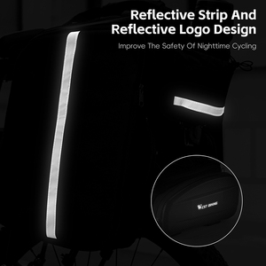 WEST BIKING Sac de vélo extensible de grande capacité Sac de coffre de vélo à coque <span class=keywords><strong>rigide</strong></span> étanche avec bande réfléchissante avec <span class=keywords><strong>housse</strong></span> de pluie - Product Image 4