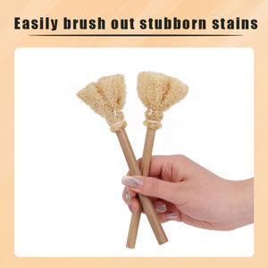 Cepillo de Luffa Natural de Mango Corto para Lavar Platos, Reutilizable y Multifuncional para Limpieza de Cocina - Product Image 4