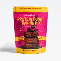 Sachet Doypack personnalisé imprimé avec fermeture éclair pour mélange de pâte à beignets protéinés, pour emballage alimentaire de détail