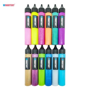 Vendita calda per bambini vernice acrilica non tossica <span class=keywords><strong>lavabile</strong></span> brillante <span class=keywords><strong>pittura</strong></span> di carta disegni 12 <span class=keywords><strong>colori</strong></span> Glitter vernice - Product Image 2