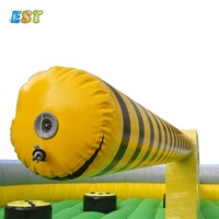 Carnaval Sportif Commercial à Thème Toxique pour 8 Personnes : Jeu Interactif Mécanique, Éliminateur Gonflable Wipeout