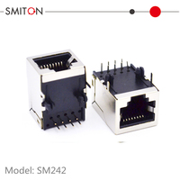 Connecteurs Ethernet RJ45 Femelle Modulaires PCB 90 Degrés avec Blindage