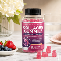 Gummies de collagène en gros avec extraits végétaux, biotine, acide pantothénique et zinc pour la croissance capillaire des adultes, sans produits laitiers, végétaliennes, pour la santé