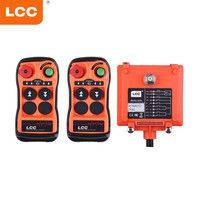 Transmitter dan Receiver Kecepatan Ganda LCC Q202 2 Tombol Remote Control Radio untuk Winch Industri dan Tail Lift