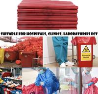 Rote Biohazard-Abfallbeutel Einweg-Medizinische HDPE-Beutel für Infektiöse Abfallentsorgung
