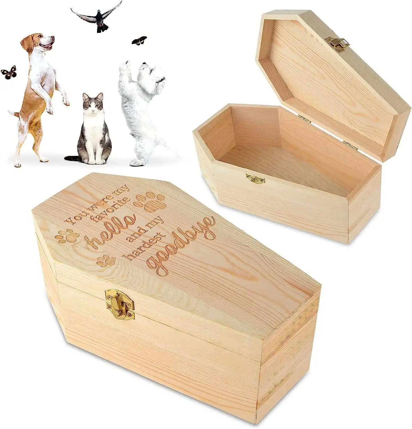 卸売10インチ木製ペット壷ボックス犬記念壷灰ペット壷棺