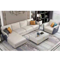 Bộ Sofa Da Trắng Phong Cách Châu Âu Hiện Đại Sofa Nội Thất Ghế Sofa 3 Chỗ Ngồi Ghế Sofa Da Phòng Khách