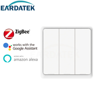 Earda Zigbee 3 Gang 3V โทรศัพท์ Remote Home Automation Wall สมาร์ทสวิทช์ CR 2430แบตเตอรี่ปุ่ม3V