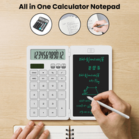 Bloc-notes électronique solaire Newyes Mini pour bureau et étudiants, écran LCD 6,5 pouces avec calculatrice 12 chiffres