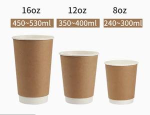 JN 10oz Single Double Ripple Wall Craft Paper PLA Tazas Tapas Personalizadas Reciclables Desechables Tazas de Café Artesanía Impermeable - Product Image 4