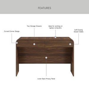 Escritorio Ejecutivo Moderno de Madera SENYU con Cajón y Espacio de Almacenamiento Abierto para Oficina en Casa - Product Image 2