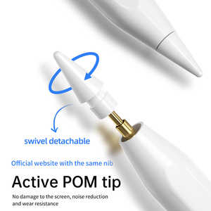 ปากกาสไตลัสสำหรับ iPad ไร้สาย ชาร์จผ่าน Type-C ตัวเครื่องอะลูมิเนียม หัวปากกาเปลี่ยนได้ แม่เหล็กดูดติด 2-in-1 รองรับการเขียนแบบเอียง ป้องกันการสัมผัสผิดพลาด - Product Image 6