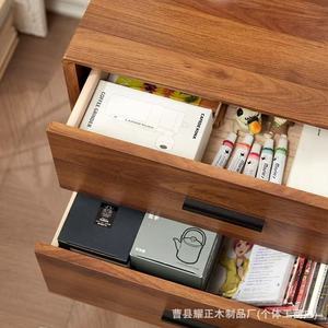 Solid wood bedside table, <b>storage</b> <b>cabinet</b>, Nordic style, small apartment, new Chinese style <b>bedroom</b>, mini light luxury style - Product Image 2