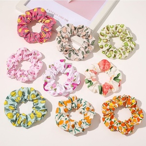 Coleteros MIO Personalizados con Estampado Múltiple, Diseño <span class=keywords><strong>de</strong></span> Plantas, Logotipo Personalizado, Coleteros <span class=keywords><strong>de</strong></span> Poliéster, Lazos para el Cabello con Frutas para Mujer - Product Image 2