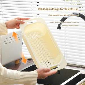Panier de vidange télescopique creux multifonctionnel panier de lavage de fruits et légumes filtre d'évier bassin de lavage de légumes - Product Image 2