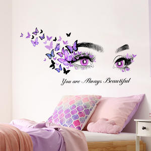 Décoration de la maison <span class=keywords><strong>chambre</strong></span> 3d yeux salon de beauté stickers muraux pour filles - Product Image 5