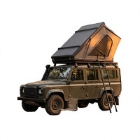 Tente de toit rigide XL moderne pour 4 personnes, type extensible, avec ouverture latérale, en nylon, design imperméable pour une utilisation en extérieur en toutes saisons