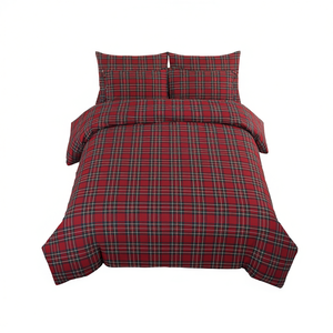 Ensemble de housse de couette 100% coton, design kilt, taille Queen 200x200cm - Product Image 3