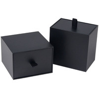 Boîte d'emballage de montre en carton rigide noir avec logo personnalisé du fabricant, tiroir, coussin, finition brillante/mate, revêtement UV, recyclable
