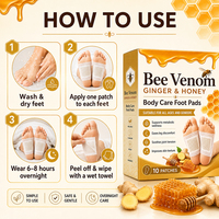 Patchs Corporels Respirants au Gingembre et aux Herbes, 10 Pièces, Haute Qualité, Fonctionnalité Améliorée, Soin des Pieds Quotidien, Améliore le Sommeil