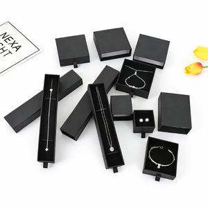 Wholesale Jewelry <b>Set</b> Box Luxury Rigid Sliding Jewelry Gift Box Microfiber Insert Debossing Custom Logo Glossy Lamination OEM - Product Image 3