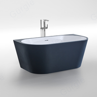 Baignoire autoportante en acrylique Gurgle, finition mate bleu marine