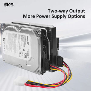 <span class=keywords><strong>สาย</strong></span>อะแดปเตอร์แปลงไฟ SATA IDE Molex 20AWG แจ็กเก็ตพีวีซียืดหยุ่นได้25ซม. ตัวแยกพอร์ตคู่ fdd/<span class=keywords><strong>pc</strong></span> <span class=keywords><strong>HDD</strong></span> + ดาต้า - Product Image 3