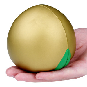 Pu Foam Peach Shape Soft Toy With <b>Leaf</b> Design For Promotional Activities - Product Image 2