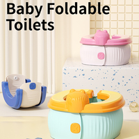 I AM BABY Nouveau design, pot pliant pour bébé, motif dessin animé mignon, siège confortable en TPE souple, chaise de toilette portable pour nourrissons et tout-petits, idéal pour les voyages