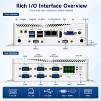 Mini PC Industrial sin Ventilador GB1000-V1 con 6 COM, LAN Dual de 2.5GbE, VGA HD-MI, Red 4G LTE Opcional para Kiosco