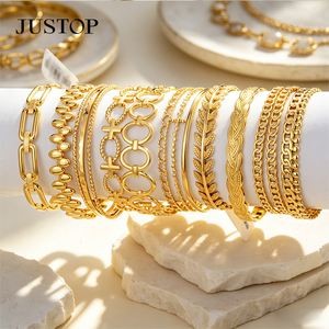 Pulseras OEM/OEM personalizadas, impermeables, de acero inoxidable, chapadas en oro, joyería de moda, hipoalergénicas, resistentes al deslustre. - Product Image 4