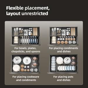تصميم جديد لسلة تخزين متعددة الطبقات قابلة للسحب من الفولاذ لخزائن المطبخ، صديقة للبيئة ومتعددة الوظائف - Product Image 5