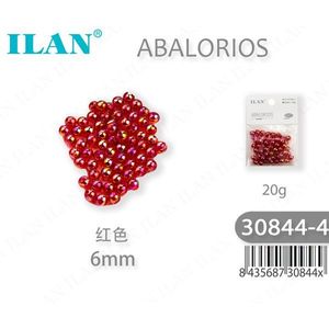 Ilan Abalorios Perline Rosse 6mm 20g Per Creazione Gioielli - Product Image 1