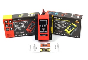 FOXSUR — chargeur intelligent automatique pour <span class=keywords><strong>batterie</strong></span> 12V 24V, entretien du réservoir, désulfeur pour GEL humide, AGM 12.6V, Lithium, LiFePO4 LiPo - Product Image 5