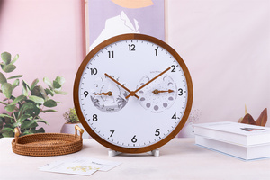 Horloge murale en bois fonctionnelle de style simple pour décoration intérieure moderne avec marée et carte <span class=keywords><strong>lunaire</strong></span> - Product Image 3