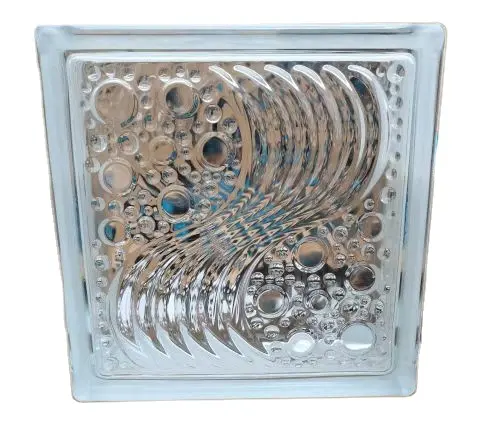 Bloc de verre de haute qualité 190X80mm/brique couleur bleu vert brique de verre décorative pour cloison de porte en verre de douche de salle de bain